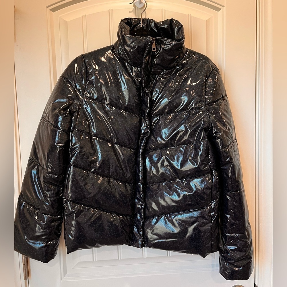 Betsey Johnson Black Glossy Puffer Jacket